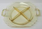 Fostoria Topaz Yellow MAYFAIR 9 Inch 4-Part Handled RELISH TRAY