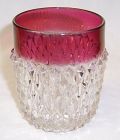 Indiana Glass Crystal Ruby Flashed DIAMOND POINT 9 Ounce WATER TUMBLER