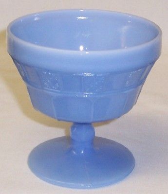 Jeannette Glass Delphtie Blue DORIC 3 1/2 Inch Footed SHERBET DISH