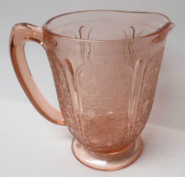 Jeannette Pink CHERRY BLOSSOM 6 1/2 Inch ALL OVER PATTERN PITCHER