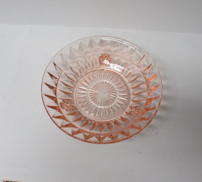 Jeannette Pink WINDSOR, aka DIAMOND, 7 1/4 Inch Three Footed BOWL