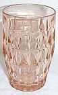 Jeannette Glass Pink WINDSOR aka Diamond 5 Inch 12 Oz ICE TEA TUMBLER