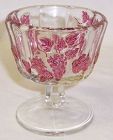 Westmoreland Crystal Ruby Flashed PANELED GRAPE 3 3/4 In Ftd SHERBET