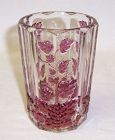 Westmoreland Ruby Flashed PANELED GRAPE 4 1/4 In Flat WATER TUMBLER