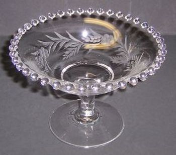 Imperial Crystal CANDLEWICK 3 3/4 Inch High ETCHED MINT COMPORT