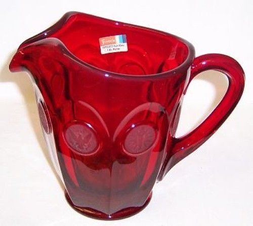 Fostoria Elegant Glass Ruby Red COIN 6 1/2 Inch 32 Ounce WATER PITCHER