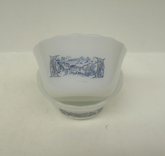 2 - Glasbake CURRIER and IVES 3 3/4 Inch CUSTARD or DESSERT CUPS