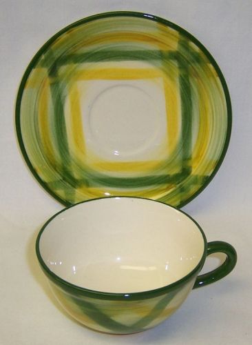 Metlox Vernon Ware GINGHAM Tea or Coffee CUP and SAUCER