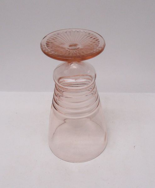 Vintage 1950s Pink SODA FOUNTAIN 6 3/4 Inch High Glass