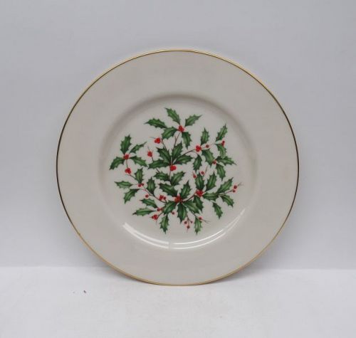 Lenox China HOLIDAY SPECIAL Gold Trim Lg Decal 10 1/2 Inch PLATE U.S.A