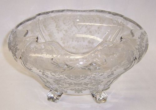 Cambridge Glass Crystal DIANE No. 3400/135 Four Footed CUPPED BOWL