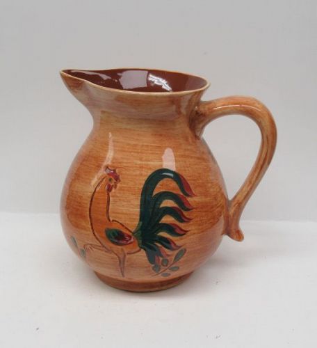 Pennsbury Pottery ROOSTER 7 1/4 Inch High Handled ROOSTER PITCHER
