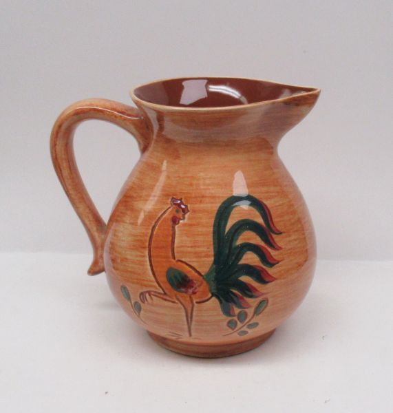 Pennsbury Pottery ROOSTER 7 1/4 Inch High Handled ROOSTER PITCHER