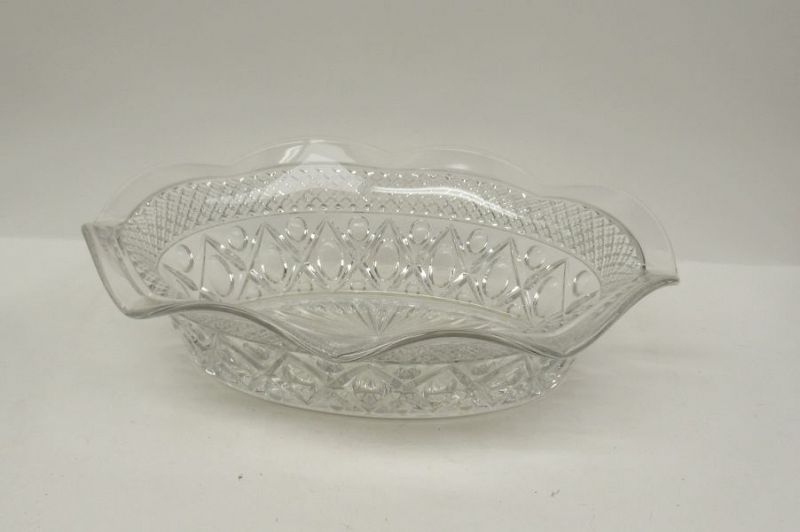 Imperial Glass Crystal CAPE COD 11 1/2Inch OVAL LIPPED SERVING BOWL