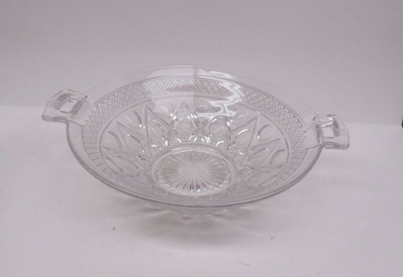 Imperial Glass Crystal CAPE COD 9 1/2 Inch Two-Handled ROUND BOWL