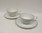 2 - Easterling China SPENCERIAN ROSE CUPS and SAUCERS