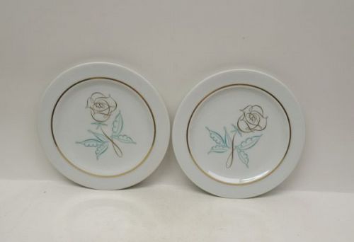 2 - Easterling China SPENCERIAN ROSE 6 1/4 Inch DESSERT PLATES