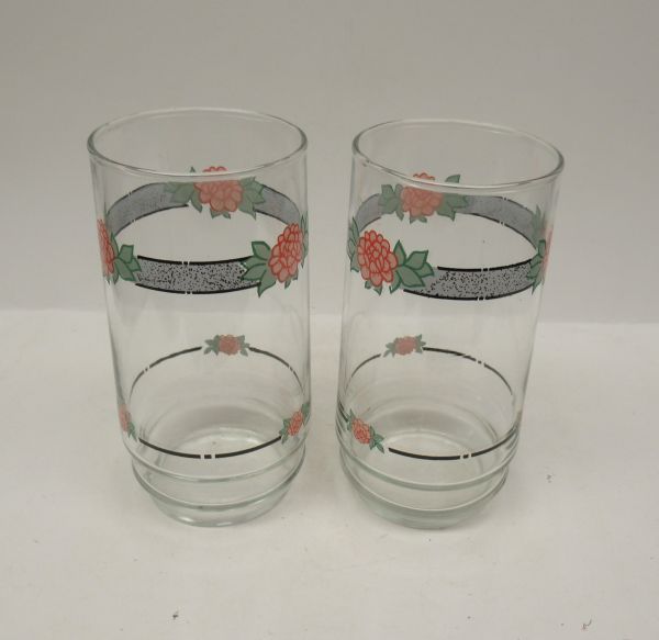 2 - Corning Corelle 5 3/4 Inch SILK and ROSES TUMBLERS