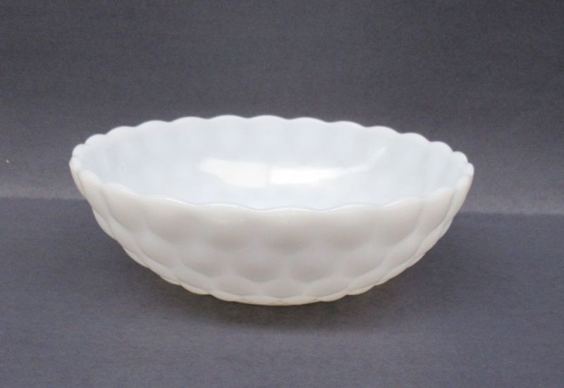 Anchor Hocking Fire King Whtie BUBBLE 8 1/4 Inch ROUND SERVING BOWL