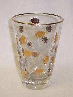 Hall Libbey AUTUMN LEAF 22K Gold 4 5/8 Inch WATER TUMBLER