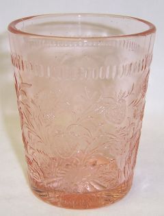 U. S. Glass Pink STRAWBERRY 3 5/8 Inch 9 Ounce WATER TUMBLER