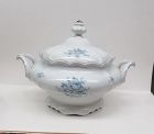 Johann Haviland China BLUE BOUQUET Footed SOUP TUREEN with Cut-Out LID