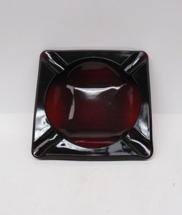 Anchor Hocking Fire King Ruby Red 5 3/4 Inch Square ASH TRAY