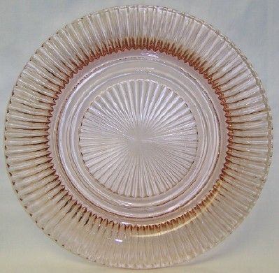 Hocking Depression Glass Pink QUEEN MARY 9 3/4 Inch DINNER PLATE