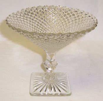 Hocking Depression Glass Crystal MISS AMERICA 5 1/4 Inch MINT COMPORT