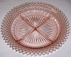 Hocking Depression Glass Pink MISS AMERICA 8 3/4 In 4-Part RELISH DISH