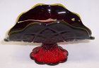 Westmoreland Glass Ruby Red FAN and FILE 6 1/2 In CHILDS BANANA BOAT