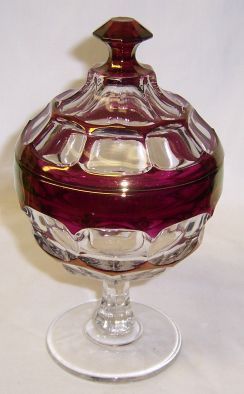 Westmoreland Glass Ruby Flashed ASHBURTON 7 Inch CANDY DISH with LID