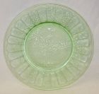 Jeannette Depression Glass Green FLORAL POINSETTIA 7 3/4" SALAD PLATE