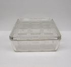 Hazel Atlas Crystal CRISS CROSS CRISSCROSS 8X8 REFRIGERATOR DISH & LID