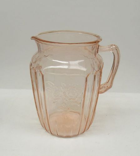 Hocking Pink MAYFAIR Open Rose 8 1/2 Inch 80 Ounce WATER PITCHER