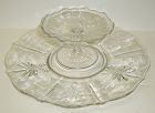 Fostoria Crystal CHINTZ CHEESE and CRACKER Two-Piece SNACK SET