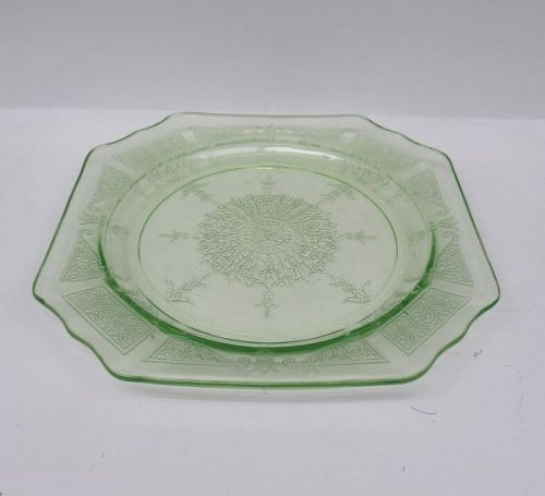 Hocking Depression Glass Green PRINCESS 8 1/4 Inch SALAD PLATE