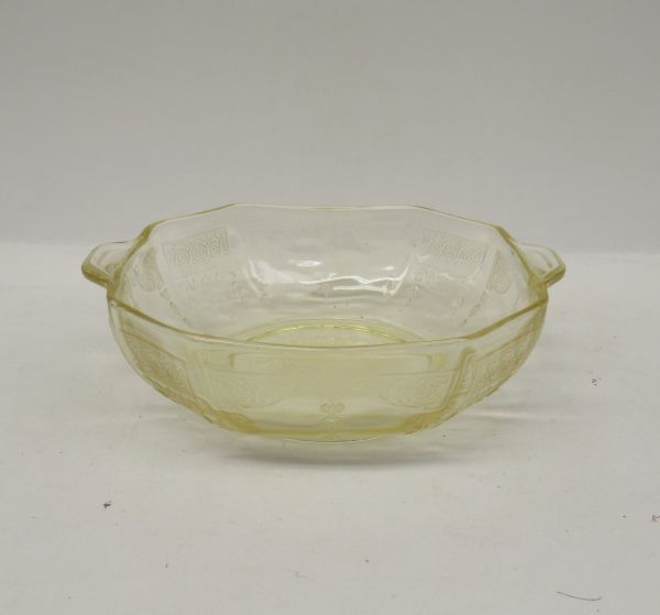 Hocking Glass Topaz Yellow PRINCESS 5 1/2 In Tab Handled CEREAL BOWL