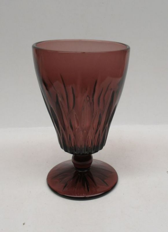 Hazel Ware Atlas Amethyst MOROCCAN 5 1/2 Inch Footed ICE TEA TUMBLER