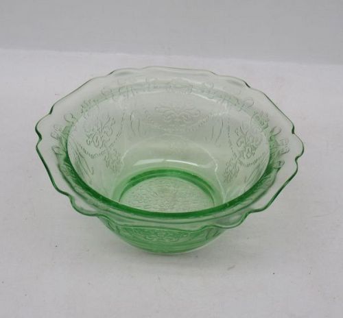 Belmont Tumbler Co. Green BOWKNOT 4 1/4 Inch FRUIT or BERRY BOWL