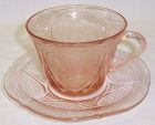 Hazel Atlas Pink ROYAL LACE Tea or Coffee CUP and SAUCER