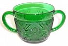 Anchor Hocking Fire King Forest Green SANDWICH Two-Handled SUGAR BOWL