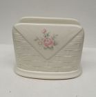 Pfaltzgraff China TEA ROSE 5 5/8 Inch BASKET WEAVE NAPKIN HOLDER