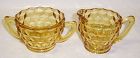 Jeannette Depression Glass Yellow CUBE CUBIST CREAMER and SUGAR BOWL