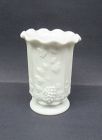 Westmoreland Milk Glass PANELED GRAPE 5 3/4 In RUFFLED TOP CELERY VASE