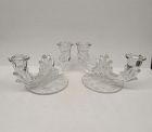 Fostoria Elegant Glass Crystal CHINTZ Double CANDLE HOLDERS, Pair