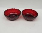 2 - Anchor Hocking Fire King Royal Ruby Red BUBBLE 4 1/2 In FRUIT BOWL