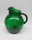 Anchor Hocking Fire King FOREST GREEN Bulbuous 9 In ICE LIP PITCHER