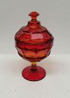 Westmoreland Amberina Red Glass COLONIAL 7 3/4 In CANDY DISH with LID