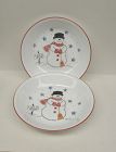 2 - Corning Ware Corelle FROSTY MORNING Snowman 8 1/2 FLAT SOUP BOWLS